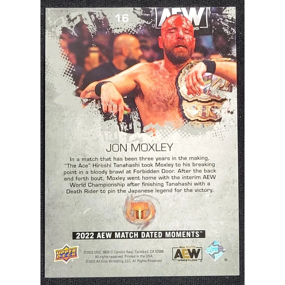 2022 UPPER DECK AEW MATCH‎ DATED MOMENTS - JON MOXLEY - FORBIDDEN DOOR